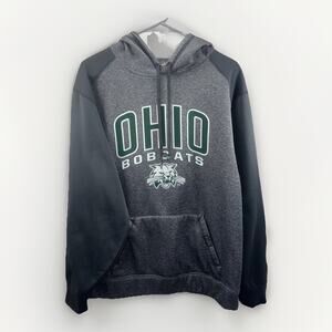 Ohio Bobcats Hoodie Men’s Medium Gray Pullover Sweatshirt Badger Sports